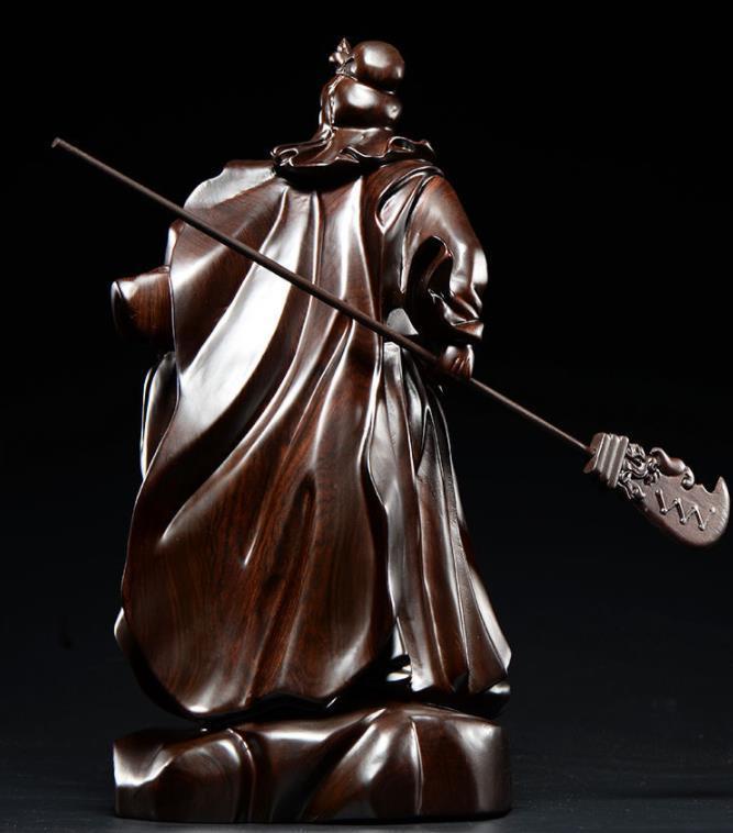 木彫仏像 仏教工芸 精密細工 関羽像 精密彫刻 極上品 黒檀木 仏師で
