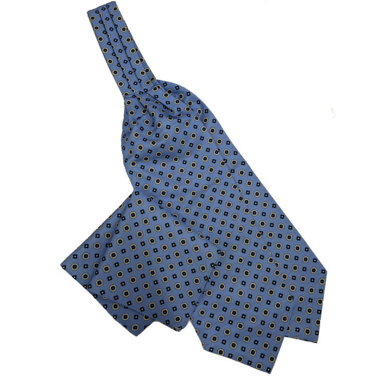  Италия ткань использование пластрон галстук pocket square есть голубой мелкий рисунок сделано в Японии почтовая доставка возможно act-cf02-BL