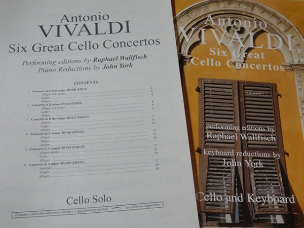Vivaldi Six Great Cello Concertos vi Val ti contrabass concerto compilation musical score 
