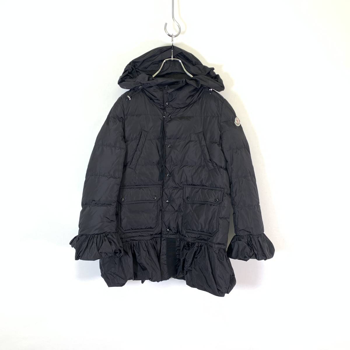 MONCLER SERRE GIUBBOTTO モンクレール スモールロゴ フリル ダウン コート ジャケット size 1 ジャパン表記あり国内正規品