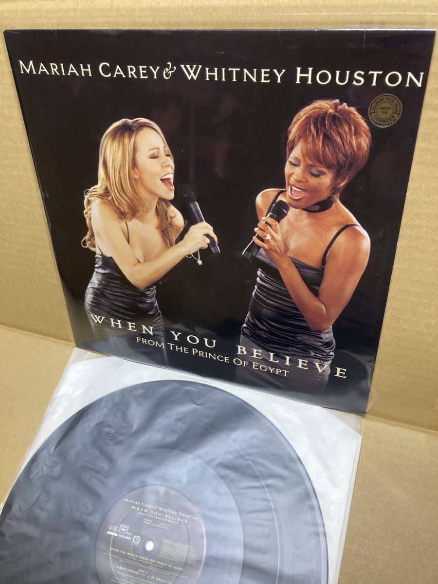 EU Org！美盤12''！マライア・キャリー Mariah Carey  Whitney Houston When You Believe  オリジナル盤 1998 アナログ盤レコード NM
