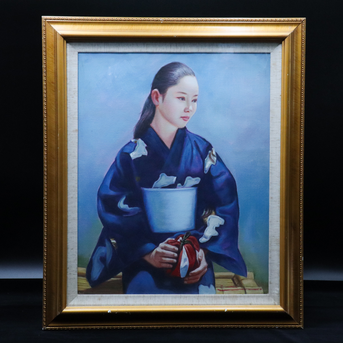 清水 悦男 (シミズエツオ)「日輪」 絵画 キャンバス 油彩 額装 サイン