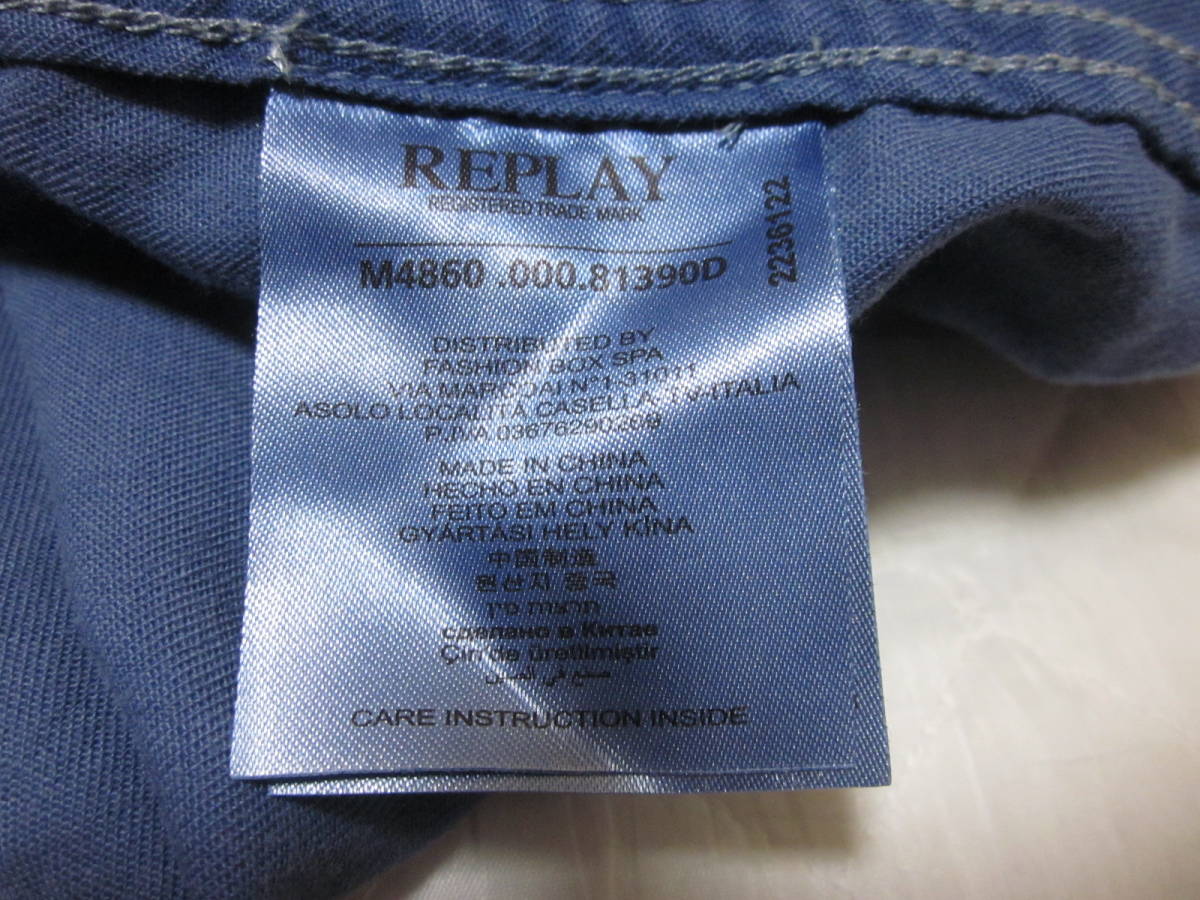 ★★★【 11/20・大幅値下げ 】RIPLAY BLUE JEANS リプレイウエスタンスタイルシャツ：garment dye仕様：正規品：サイズ表示 M：送料無料_品質表示タグ：1