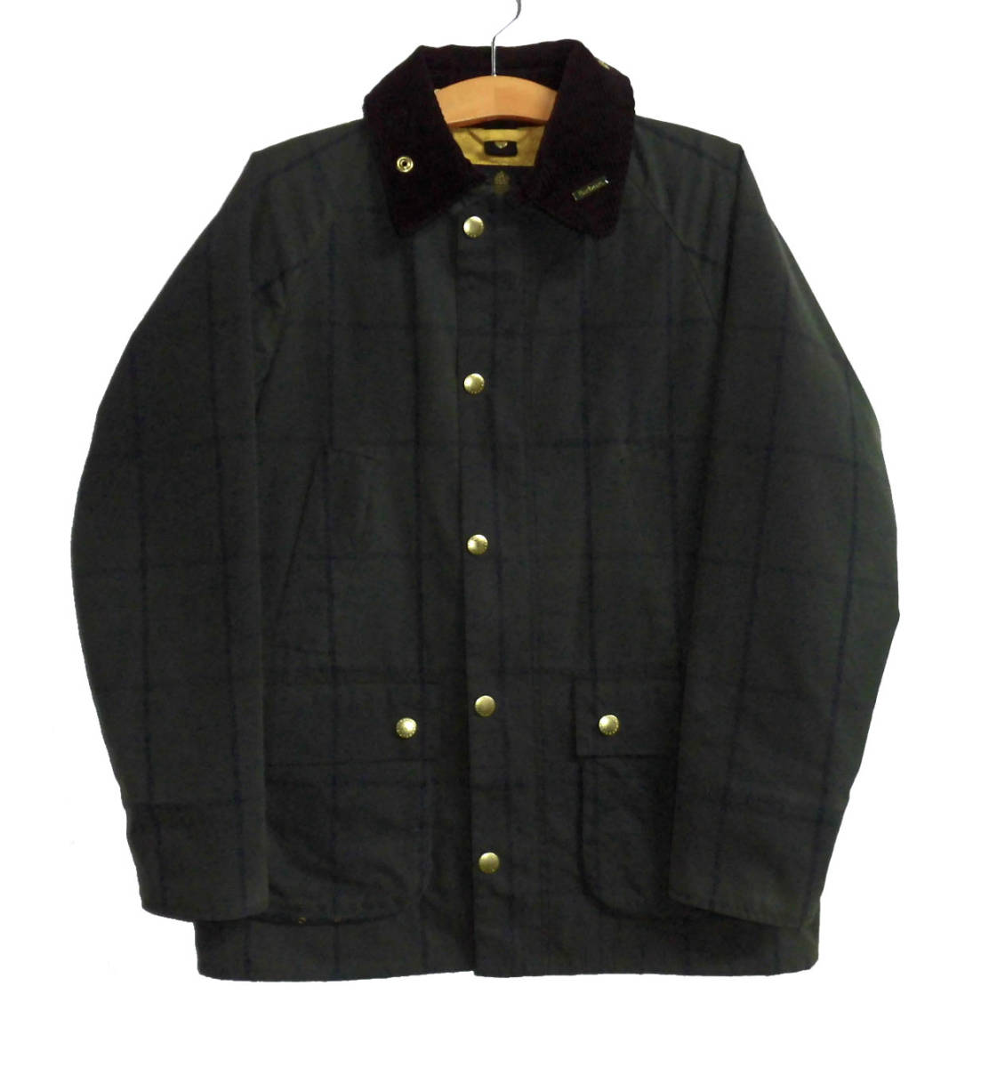 ◆定価5.6万 Barbour バブアー 1502085 Bedale wax ウィンドペンチェック ビデイルSL オイルド ワックスジャケット 36 ブルガリ製_画像1