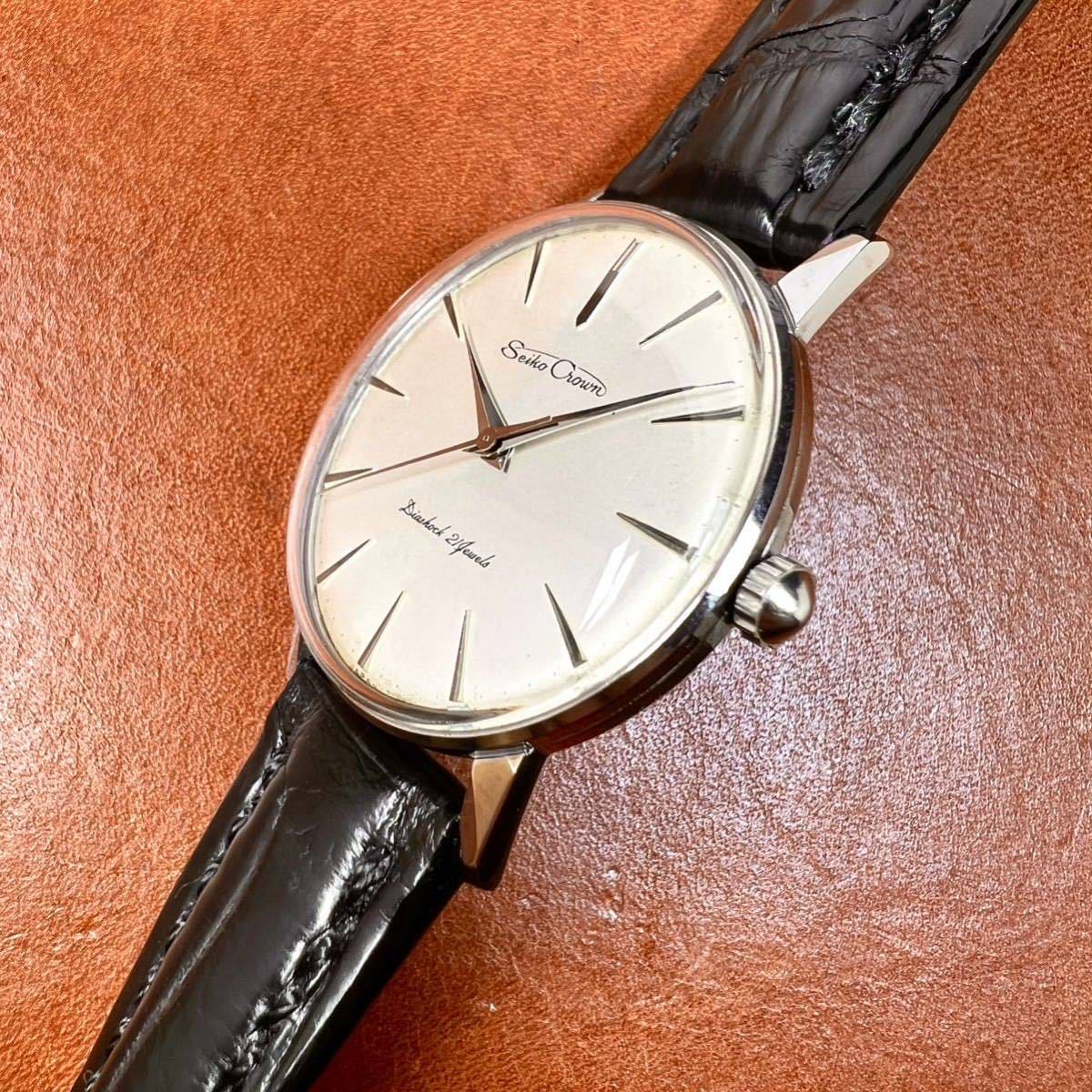 交換無料! OH済! 腕時計- SEIKO SEIKO Crown OH済! セイコー クロコ本