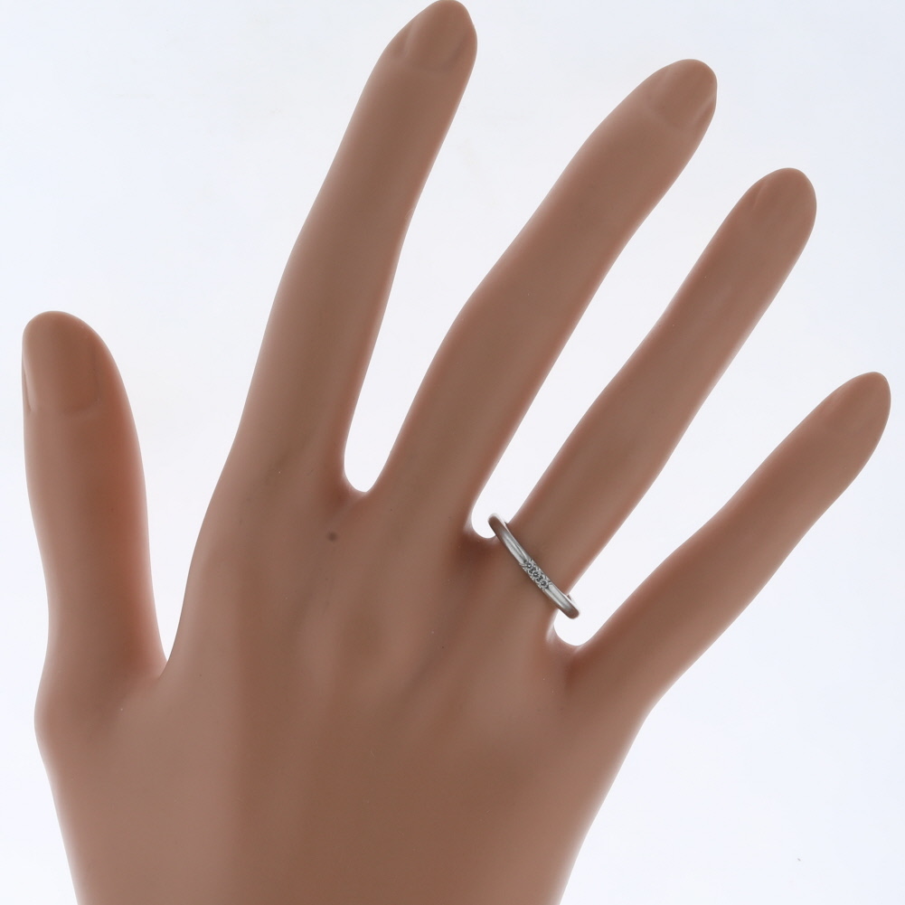 ティファニー リング 指輪 クラシックバンド 3P 幅約2mm PT950 ダイヤモンド 9号 TIFFANY&Co. 中古 K21028689 【PD3】