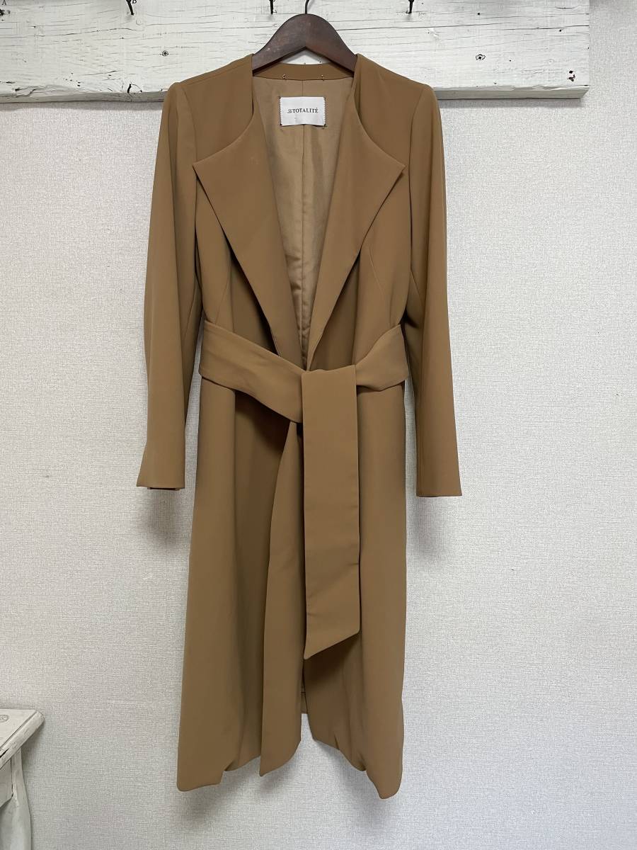 [ as good as new unused . close ultimate beautiful goods ]to-taliteTOTALITE gown coat free size beige large size XL possible ribbon belt attaching commuting going to school 