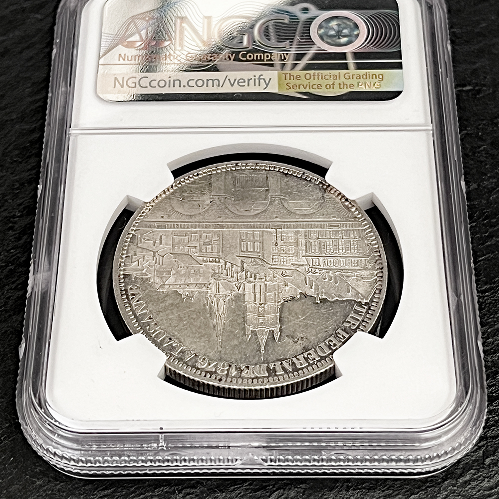 ★渋カッコいい! 1876 スイス ローザンヌ 近代射撃祭 都市景観 NGC MS63 銀貨 MS63 5フラン 記念 アンティーク コイン_画像10