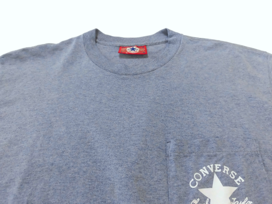 90s USA製 CONVERSE コンバース 半袖 ポケット Tシャツ サイズL ブルー系 メンズ トップス_画像3