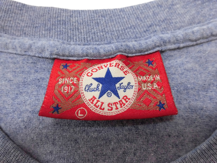 90s USA製 CONVERSE コンバース 半袖 ポケット Tシャツ サイズL ブルー系 メンズ トップス_画像4