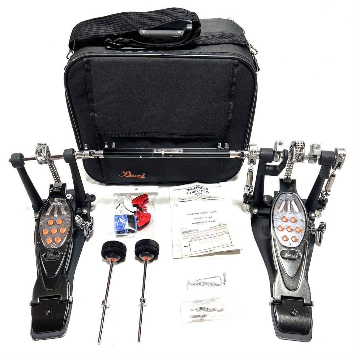 ☆ 送料無料 美品 Pearl パール ツインペダル P-2102C