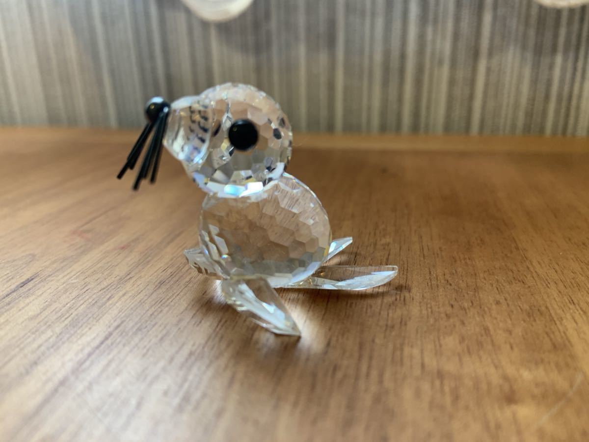 [ прекрасный товар ]SWAROVSKI Swarovski украшение тюлень Mini 1986 год снят с производства товар тюлень. младенец figyu Lynn 