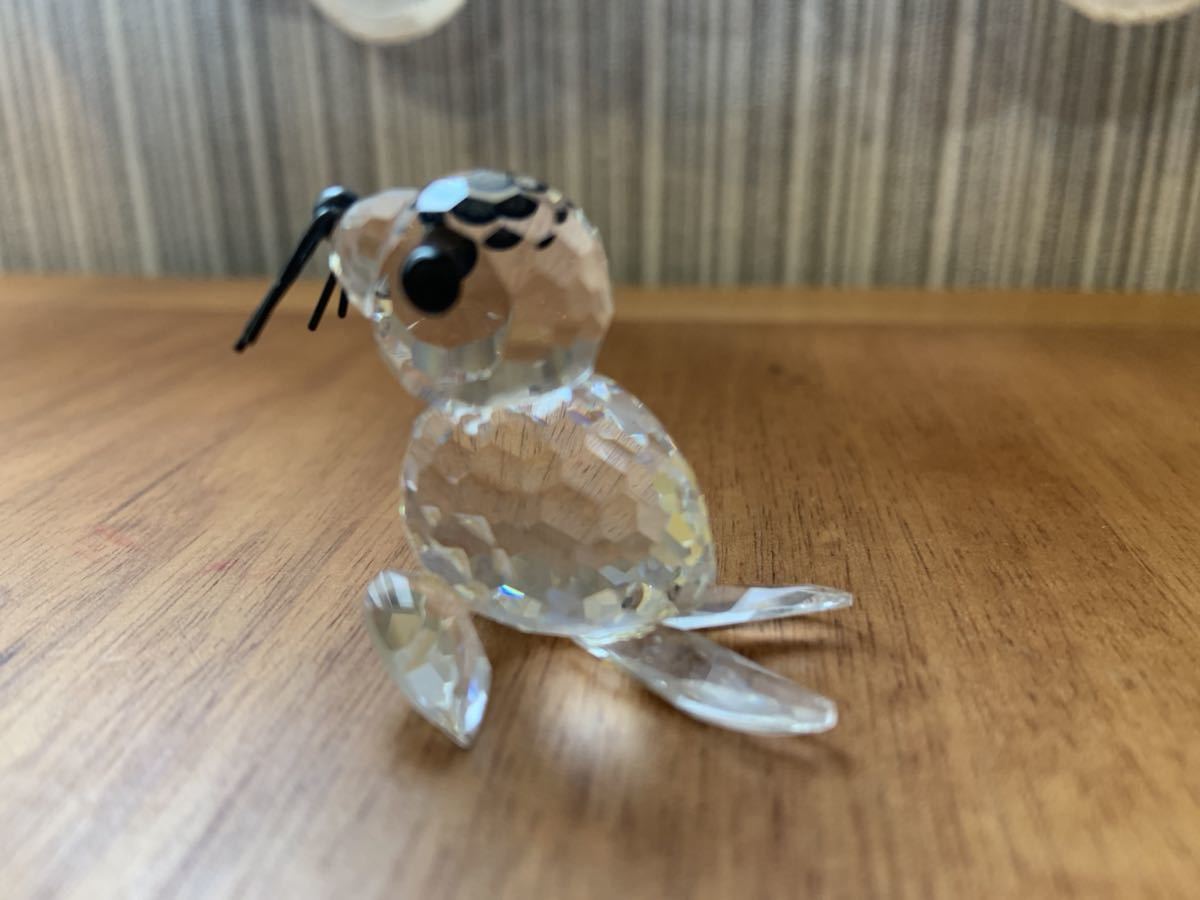 [ прекрасный товар ]SWAROVSKI Swarovski украшение тюлень Mini 1986 год снят с производства товар тюлень. младенец figyu Lynn 