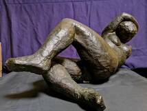 「ブロンズ　横たわる裸婦」　ブロンズ像　青銅　　女性像　人物　置物_画像5