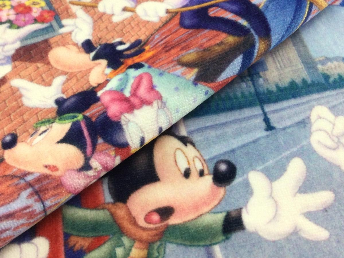 タオルハンカチ 2枚組 綿100% 25x25cm Disney ミッキー ミニー ディズニー ロンドン 送料250円_画像2
