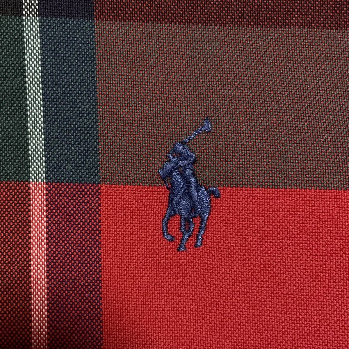 【人気ブランド】Ralph Lauren ラルフローレン 長袖 BDシャツ ボタンダウンシャツ Lサイズ レッド チェック 刺繍ポニー 23-24