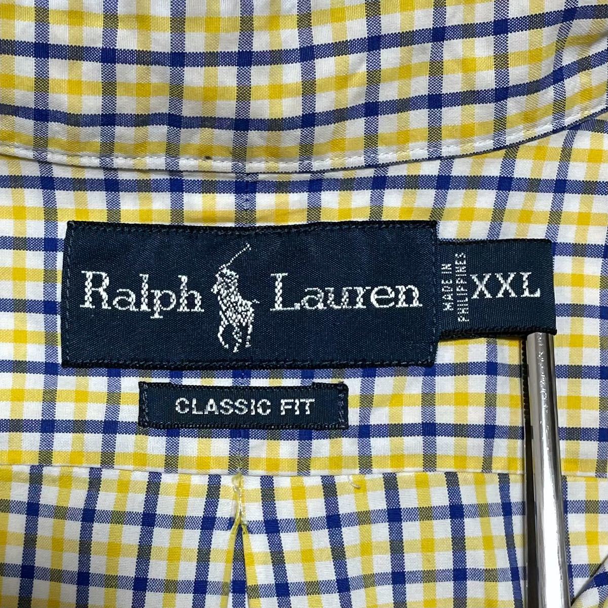 【人気ブランド】Ralph Lauren ラルフローレン 長袖 BDシャツ ボタンダウンシャツ ビッグサイズ XXLサイズ チェック 刺繍ポニー 23-31