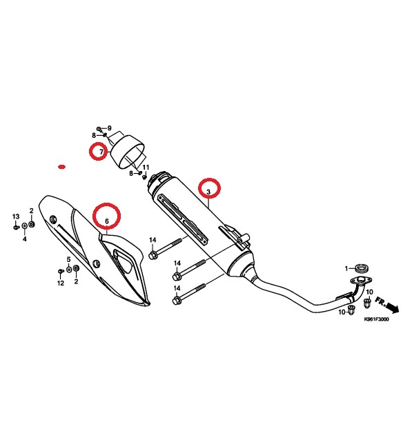 ホンダPCX(JF81)リヤマフラー18300-K96-J00純正美品送料無料_画像9