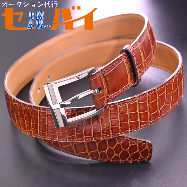 エルメス 本物 美品 エルメス 最高峰ポロサス クロコダイルレザー