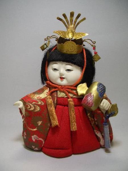 古い 木目込み 人形 打出の小槌を持ったお雛様 倹:大木平蔵 古い 木目込み 人形 打出の小槌を持ったお雛様 倹:大木平蔵