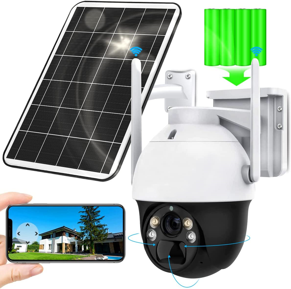  security camera solar wifi wireless wireless punch ruto outdoors maximum 16000mAh battery monitoring camera 365 ten thousand pixels 