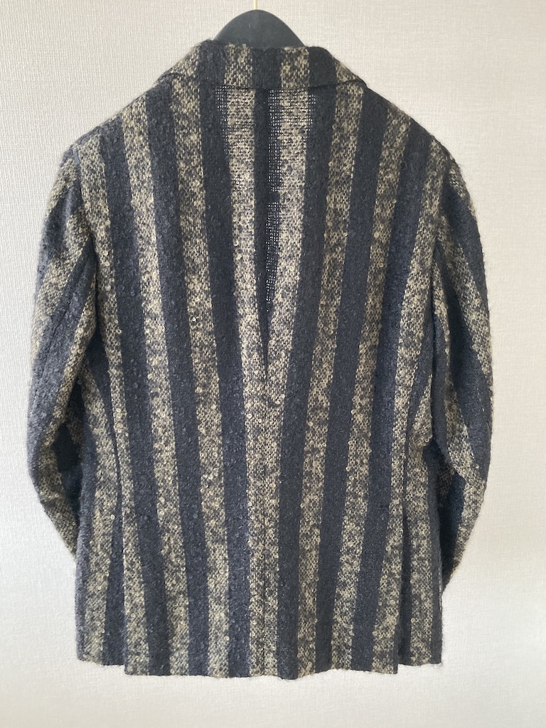 THE GIGI DEGAS 46 3Bジャケット ストライプ オリーブ ブラック