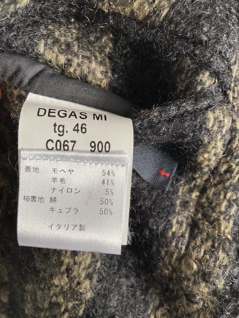 THE GIGI DEGAS 46 3Bジャケット ストライプ オリーブ ブラック
