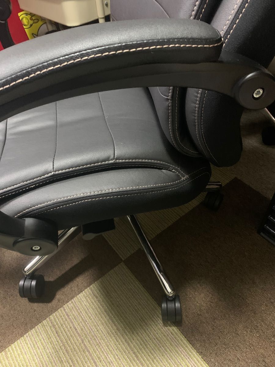 ニトリ ワークチェア リカルド ブレスレザー BK ブラック イス