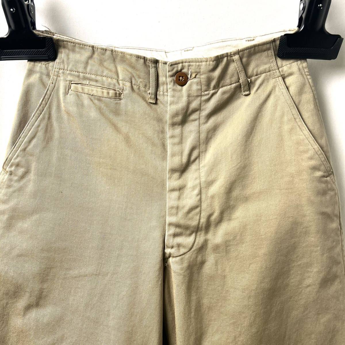 のみご 40s50s ビンテージ ミリタリー 米軍実物 チノパンツ ボタン