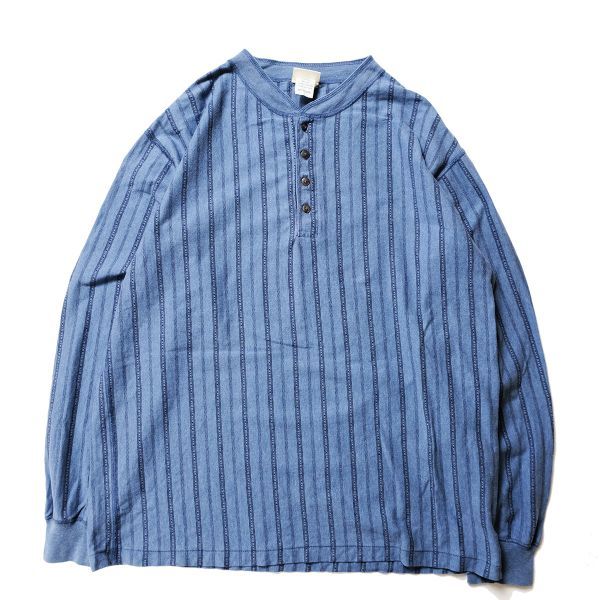 お気に入りの 柄ストライプ LLビーン USA製 90's ヘンリーネック