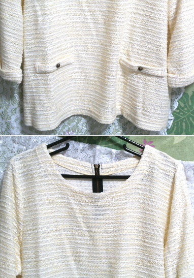 淡い黄色のトップス/セーター/ニット/トップス Pale yellow tops/sweater/knit/tops_画像3