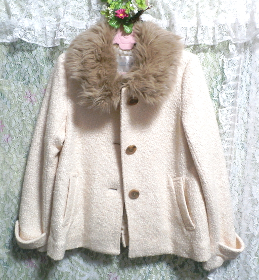  floral white. fwafwa warm coat / out .Floral white fluffy coat