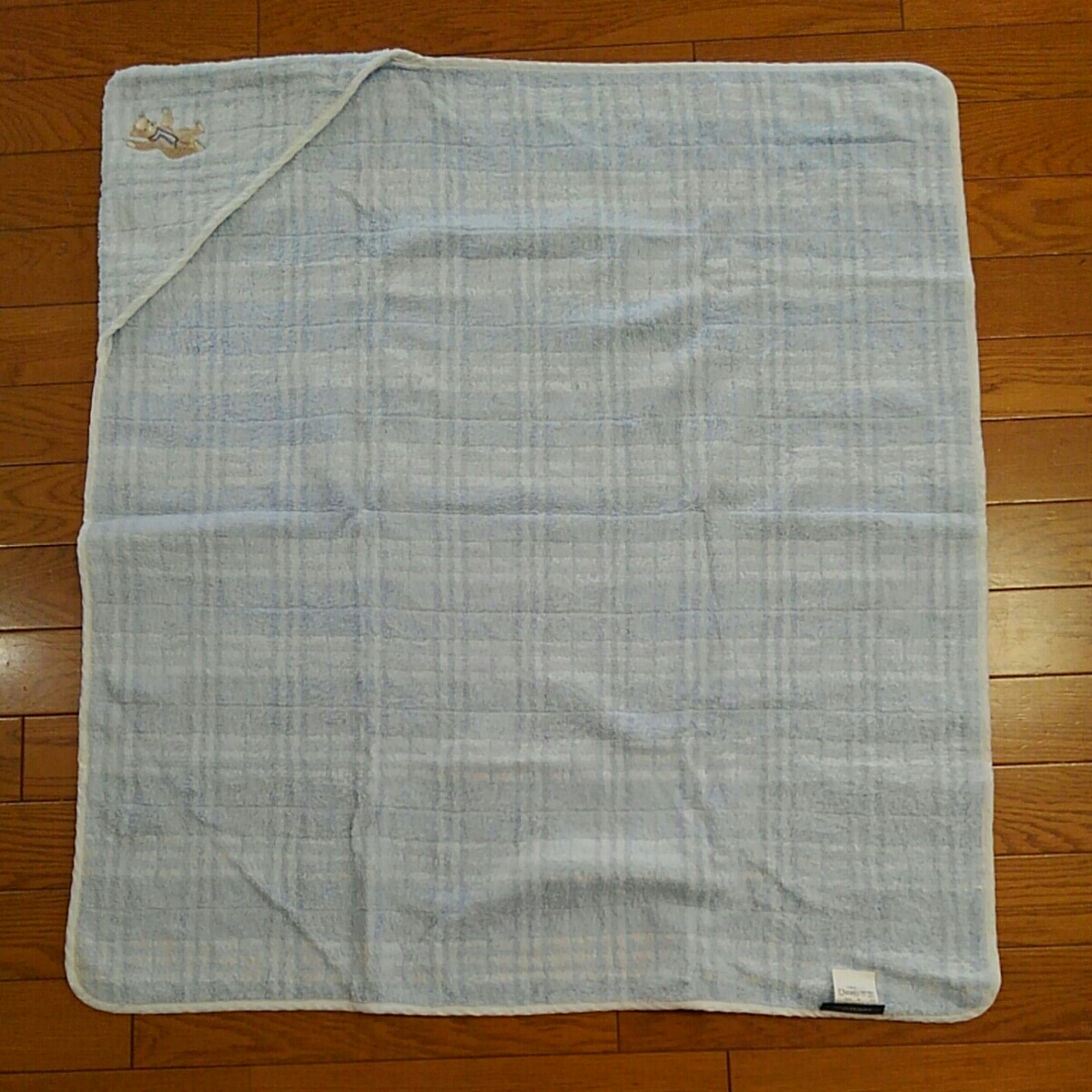 BURBERRY Burberry baby blanket bath towel light blue noba check 85.×85. west river industry used 
