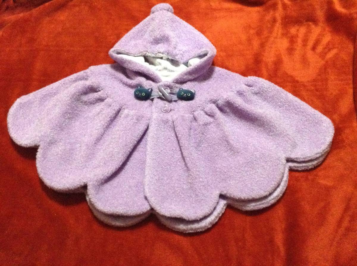 * Anna Sui Mini *.... poncho * purple * tag equipped * cat *ANNASUImini* free size *... pretty *70*80*90*