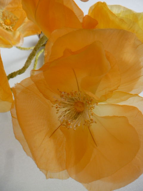  искусственный цветок # мак #5шт.@, orange цвет . весна казаться блестящий .