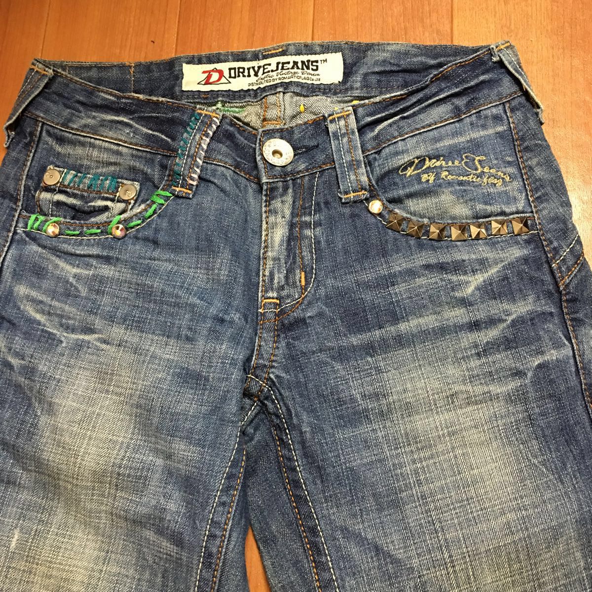 【美品】DRIVE JEANS ドライブジーンズ ワイドデニム 25_画像4