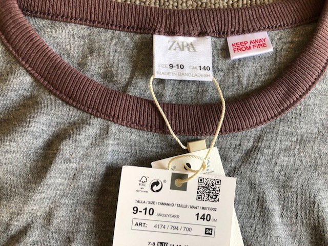 * новый товар ZARA Zara mountain рисунок длинный рукав пижама 140* чай серый 
