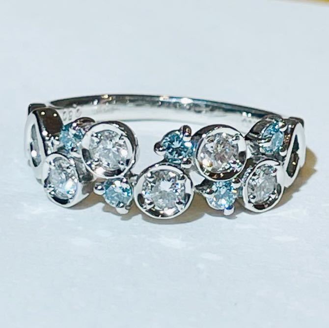 ☆Pt900 ブルーダイヤ&ダイヤ0.50ct付きリング☆ www.ajyall.com