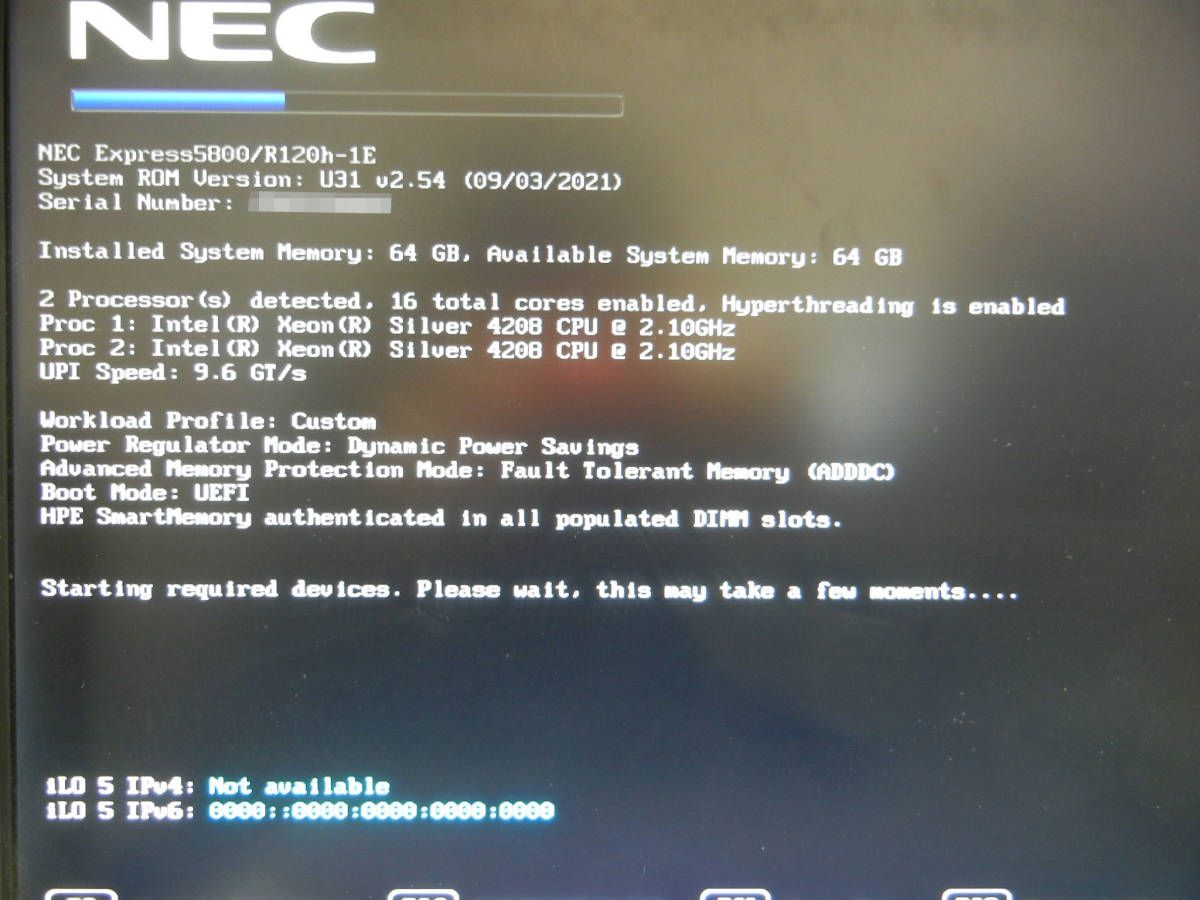 ★【中古】NEC Express 5800/R120h-1E (N8100-2779Y) 8core Xeon Silver 4208 2.10GHz x2/64GB/600GB x2/AC x2の画像7