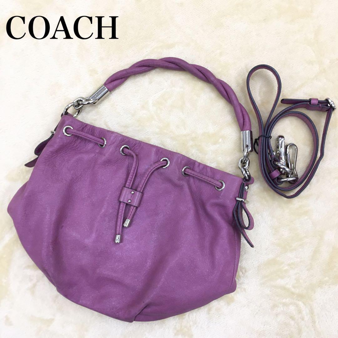 COACH コーチ 巾着バッグ 2way ショルダーバッグ 革 レザー 17762