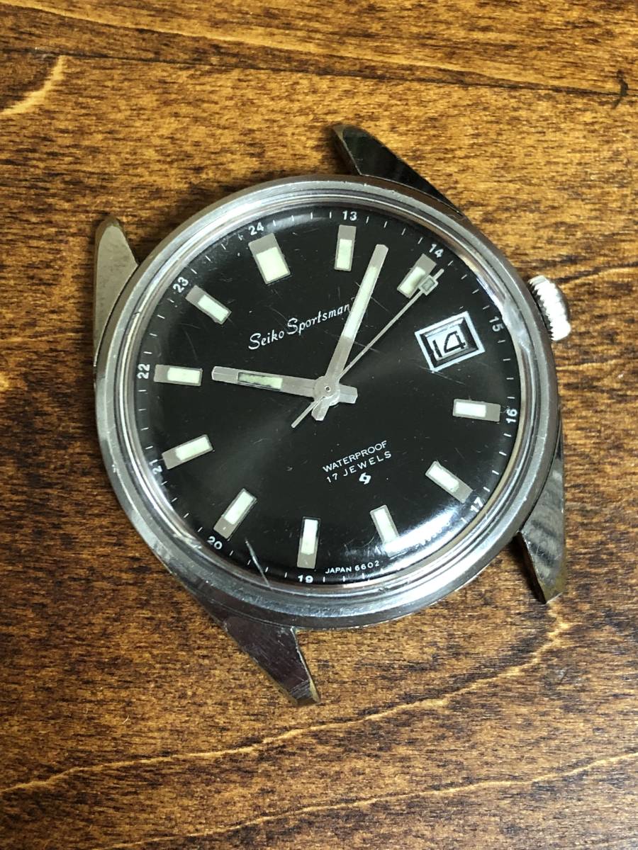 カーキ×インディゴ SEIKO sportsman 手巻き ジャンク メンズ 腕時計
