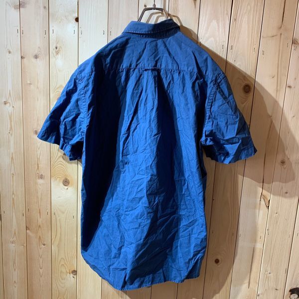 [KWT3211] H&M 半袖シャツ メンズ ブルー M ポス_画像4