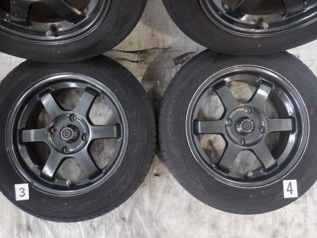 山あり タイヤ 4H 114.3 6.5JJ +39 15インチ 社外品 RAYS VOLK RACING TE37 アルミホイール タイヤ 195/60R15 YOKOHAMA 4本