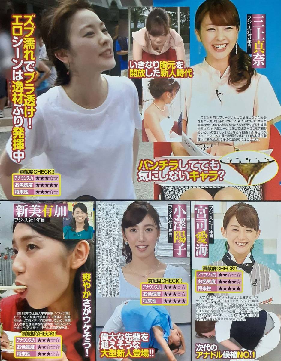 【マニア切り抜き】女子アナお宝ハプニング:宇垣美里/永島優美/弘中綾香/三上真奈/宮司愛海/小澤陽子/新美有加　#ブリッジ#着衣巨乳【2p】_画像2