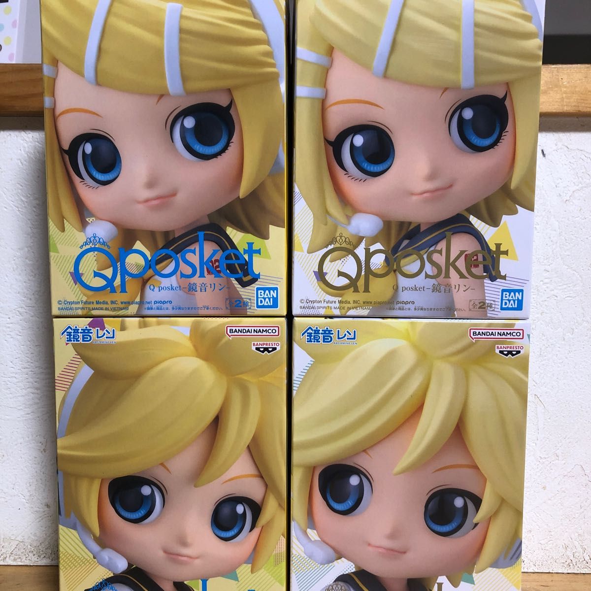 Qposket 鏡音リン 鏡音レン フィギュア AB 2種4個セット新品未開封