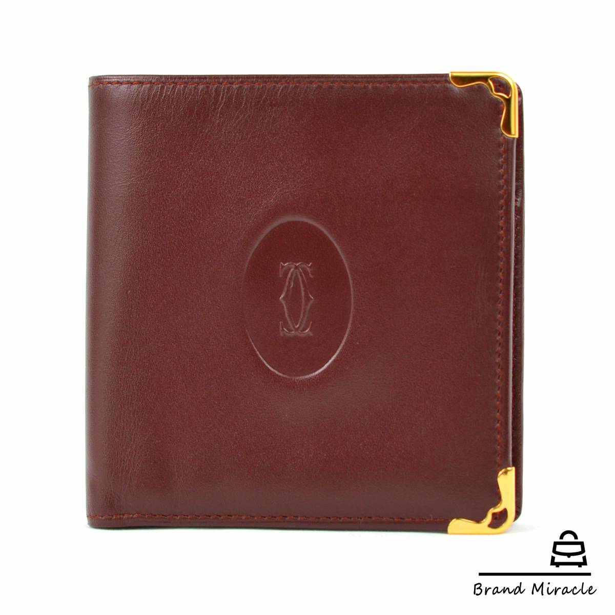 極美品 Cartier カルティエ 二つ折り財布 ボルドー まとめ買いがお得