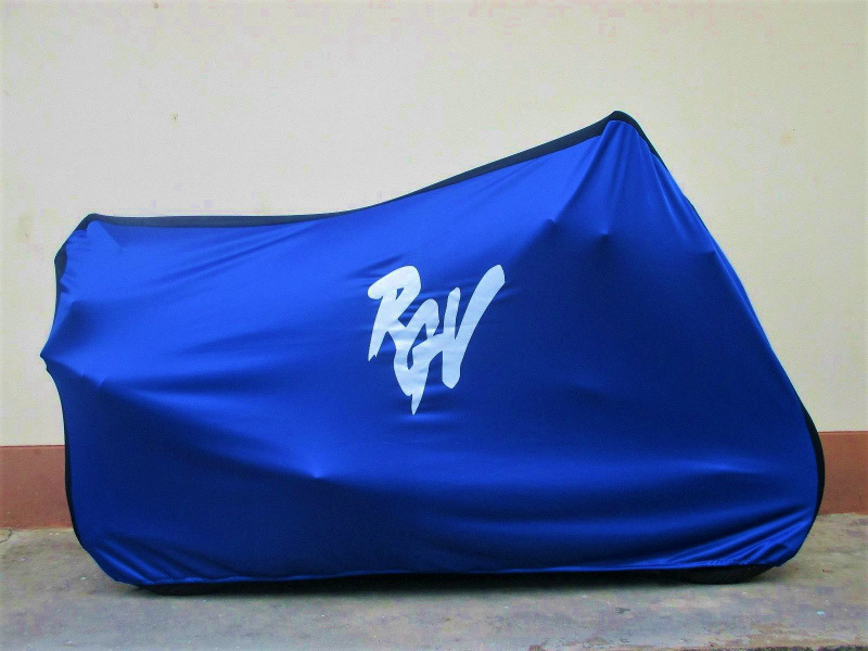 TYGA закрытый для мотоциклетный чехол "дышит" полиэстер производства ( синий | чёрный ) RGV Logo TMER-0082