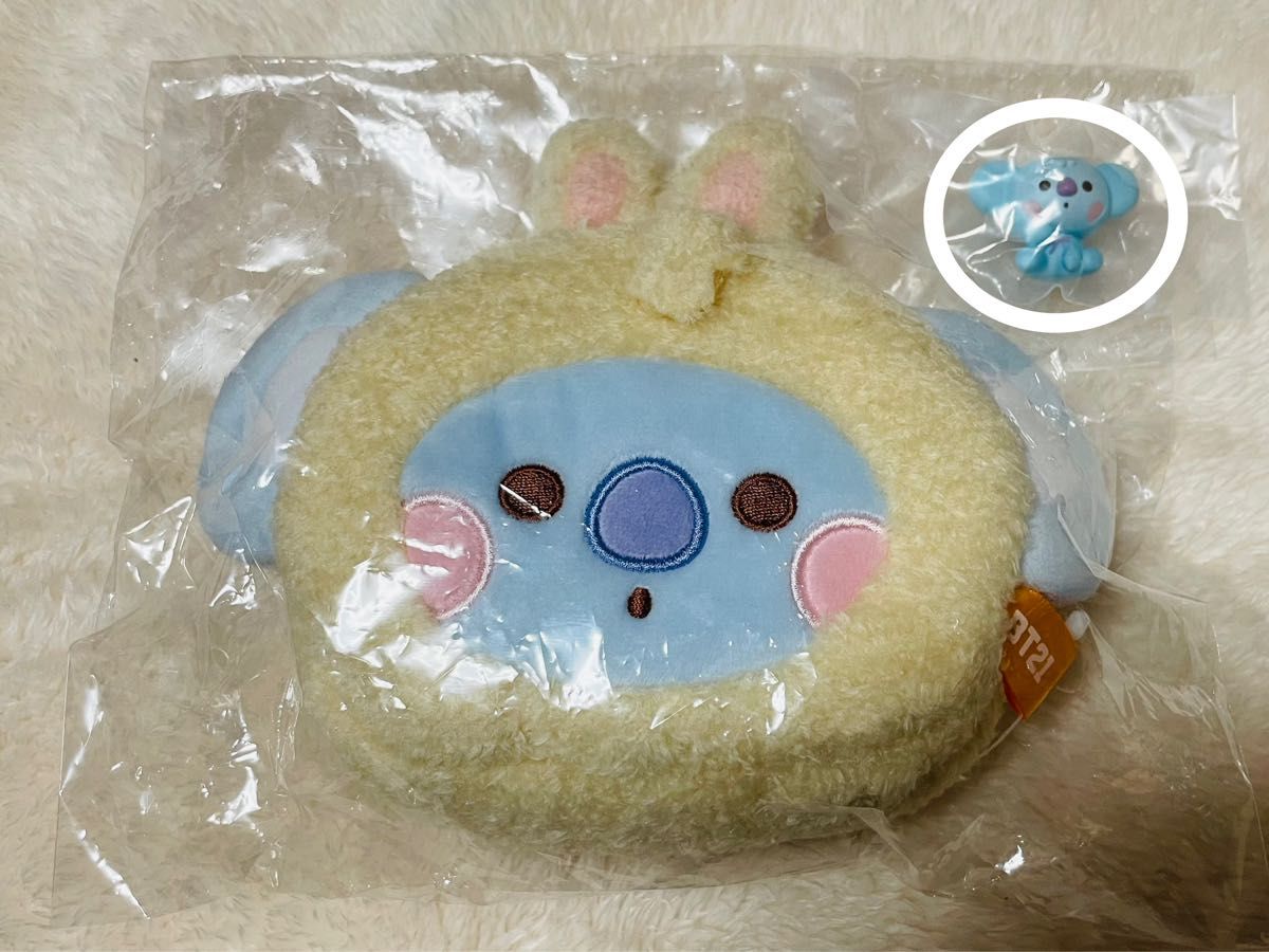 BT21 たっとん フェイス ポーチ(RABBIT・ラビット・うさぎ) ＋ならぶんです　KOYA