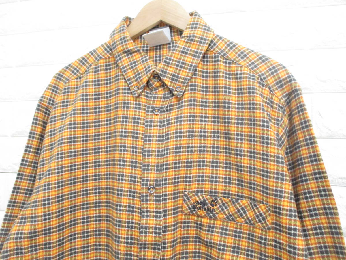 [ Jack Wolfskin ] big size!* check pattern flannel shirt India made *XXL