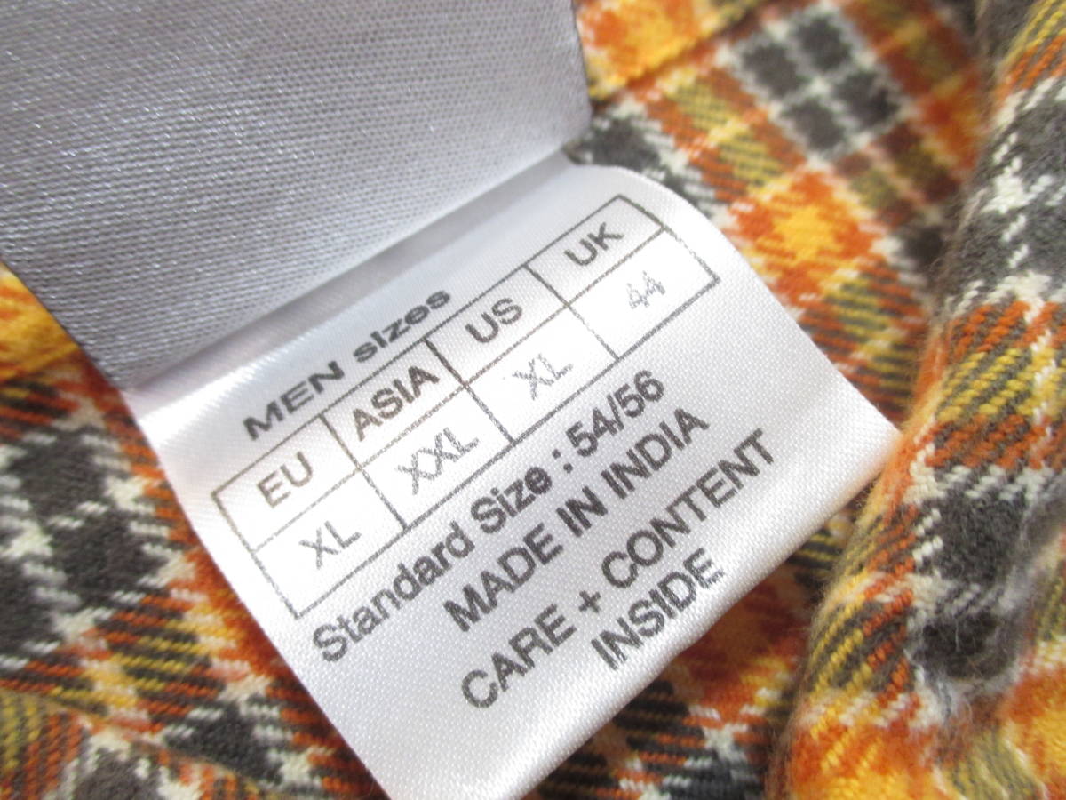 [ Jack Wolfskin ] big size!* check pattern flannel shirt India made *XXL